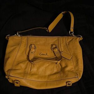 Coach Mustard Leather Shoulder Bag